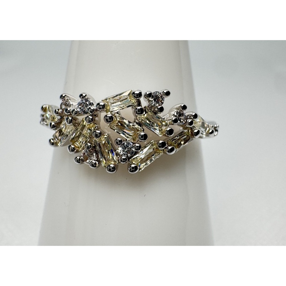 Size 8 Bomb Party Ring - RBP5951 Scattered Jewels - Lemon Cubic Zirconia